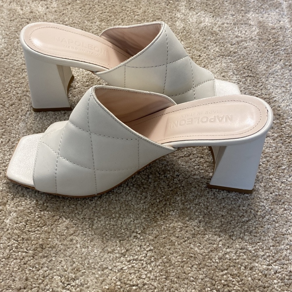 Genuine Leather Napoleoni Slip-On Square Heeled Sandals (Made in Italy) - Picture 3 of 12